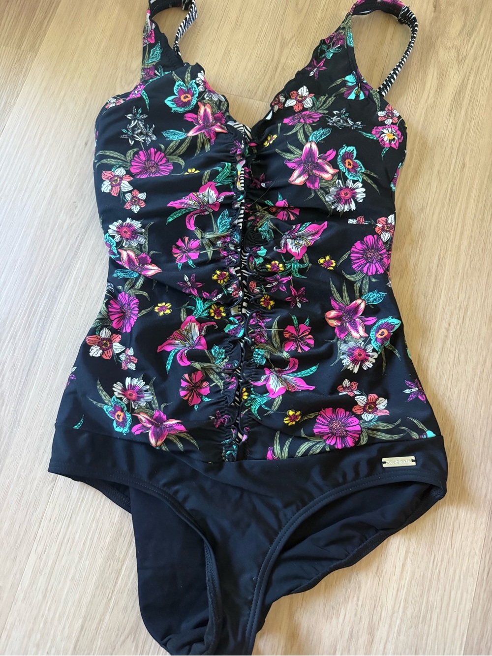 Lascana Tummy Control Floral Swim Lycra Sz 8 NEW